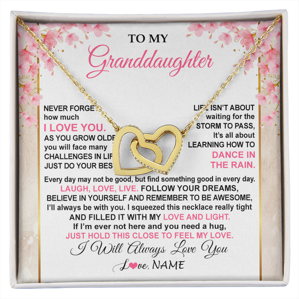 Personalized To My Granddaughter Necklace From Grandma Grandpa Inspirational I Love You Granddaughter Birthday Graduation Customized Gift Box Message Card