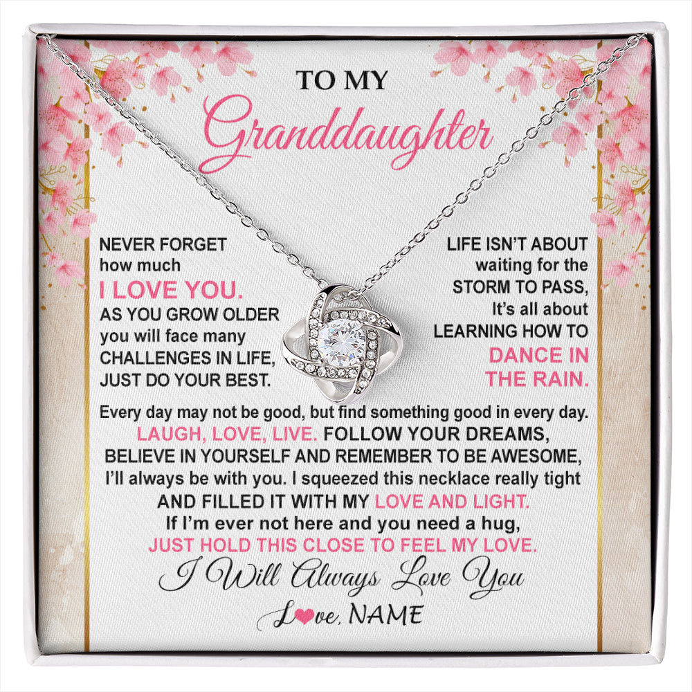 Personalized To My Granddaughter Necklace From Grandma Grandpa Inspirational I Love You Granddaughter Birthday Graduation Customized Gift Box Message Card