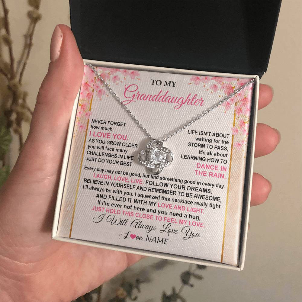 Personalized To My Granddaughter Necklace From Grandma Grandpa Inspirational I Love You Granddaughter Birthday Graduation Customized Gift Box Message Card