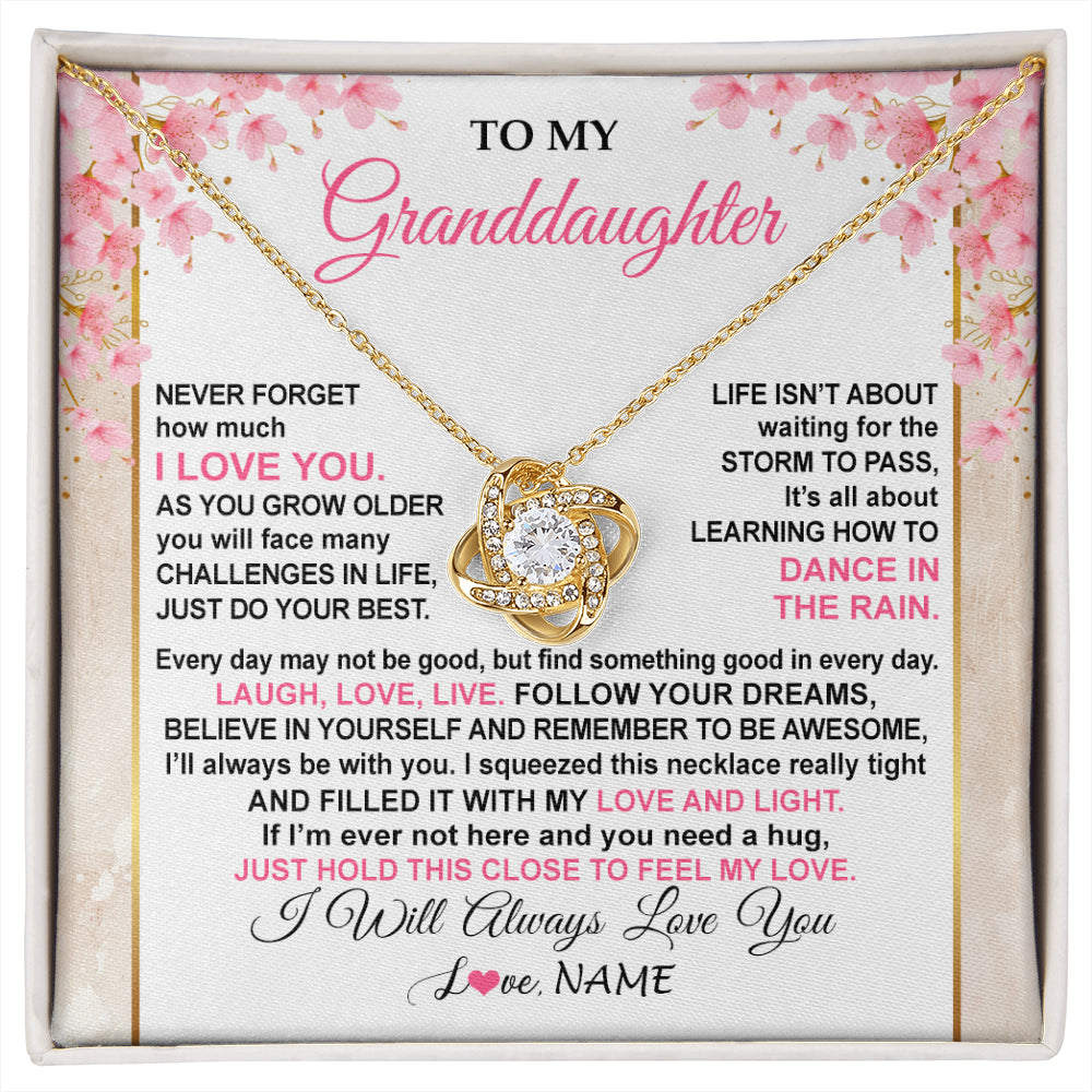 Personalized To My Granddaughter Necklace From Grandma Grandpa Inspirational I Love You Granddaughter Birthday Graduation Customized Gift Box Message Card