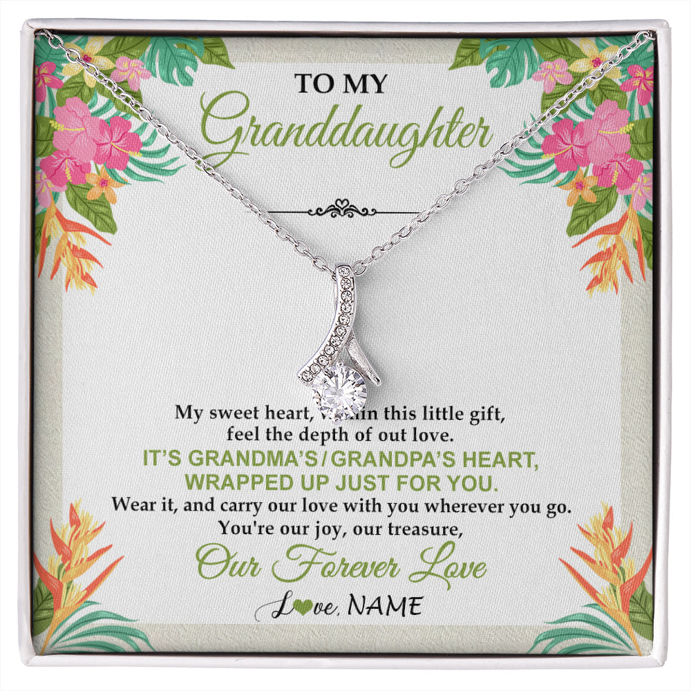 Personalized To My Granddaughter Necklace From Grandma Grandpa My Sweet Heart Birthday Gift For Granddaughter Christmas Customized Gift Box Message Card