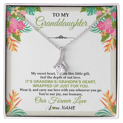 Personalized To My Granddaughter Necklace From Grandma Grandpa My Sweet Heart Birthday Gift For Granddaughter Christmas Customized Gift Box Message Card