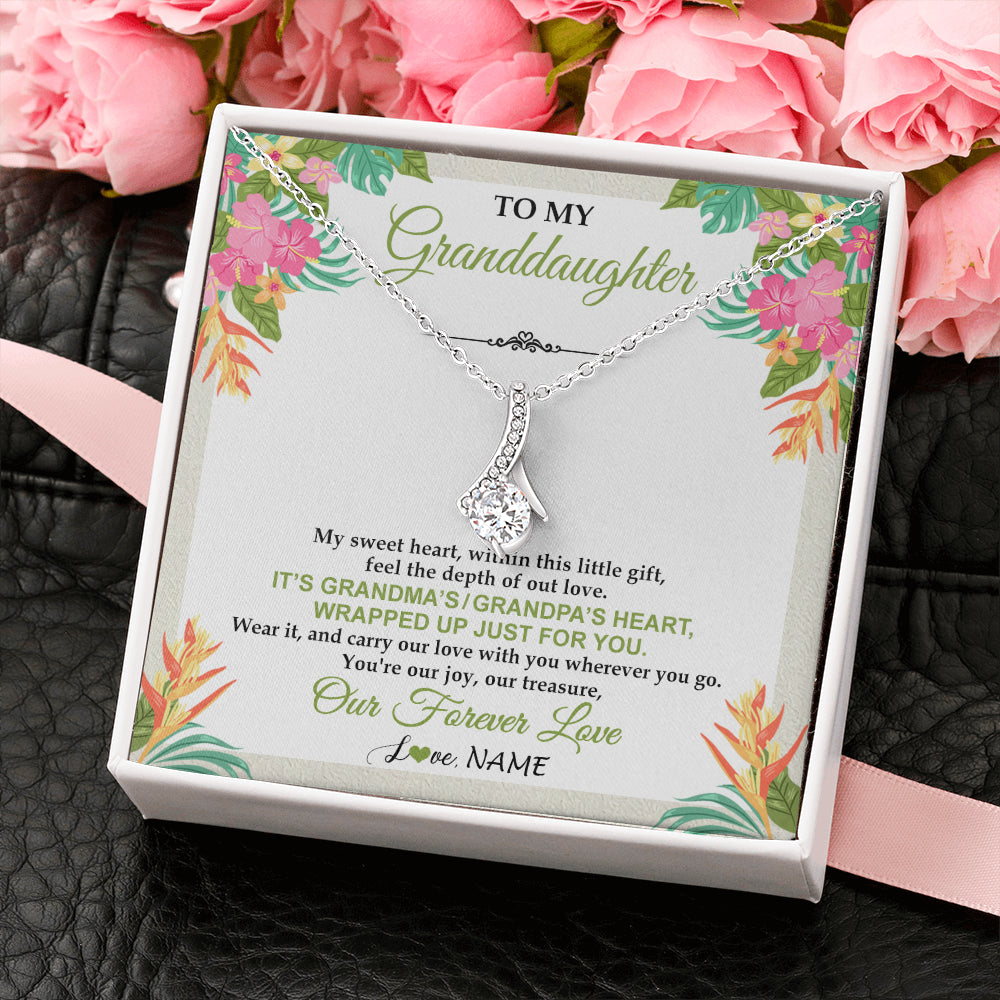 Personalized To My Granddaughter Necklace From Grandma Grandpa My Sweet Heart Birthday Gift For Granddaughter Christmas Customized Gift Box Message Card