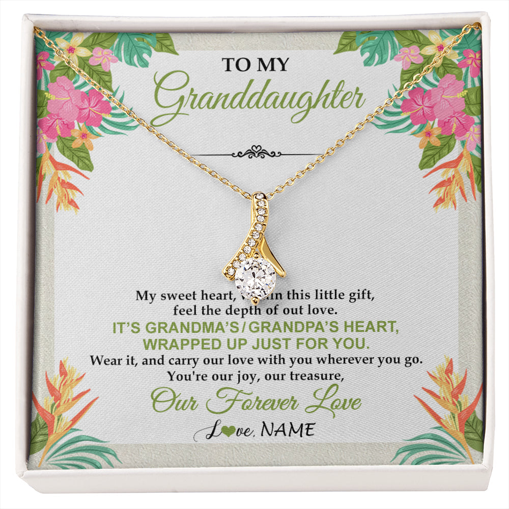 Personalized To My Granddaughter Necklace From Grandma Grandpa My Sweet Heart Birthday Gift For Granddaughter Christmas Customized Gift Box Message Card