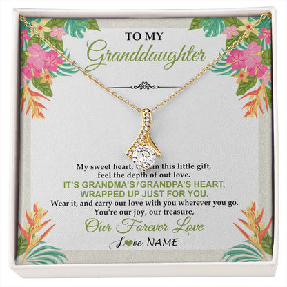 Personalized To My Granddaughter Necklace From Grandma Grandpa My Sweet Heart Birthday Gift For Granddaughter Christmas Customized Gift Box Message Card