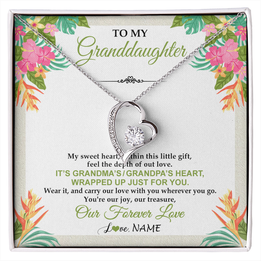 Personalized To My Granddaughter Necklace From Grandma Grandpa My Sweet Heart Birthday Gift For Granddaughter Christmas Customized Gift Box Message Card