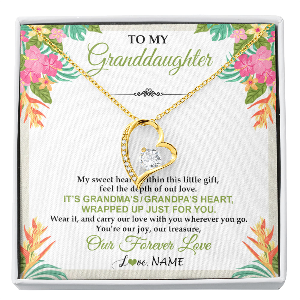 Personalized To My Granddaughter Necklace From Grandma Grandpa My Sweet Heart Birthday Gift For Granddaughter Christmas Customized Gift Box Message Card
