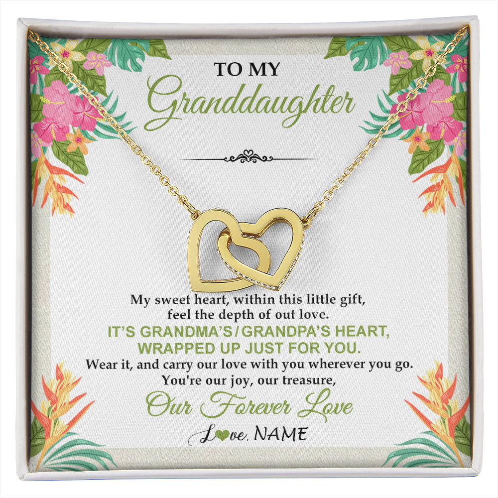Personalized To My Granddaughter Necklace From Grandma Grandpa My Sweet Heart Birthday Gift For Granddaughter Christmas Customized Gift Box Message Card