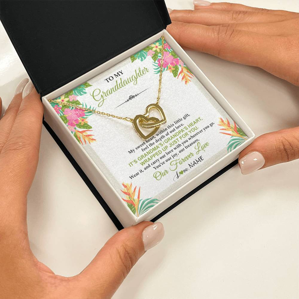 Personalized To My Granddaughter Necklace From Grandma Grandpa My Sweet Heart Birthday Gift For Granddaughter Christmas Customized Gift Box Message Card
