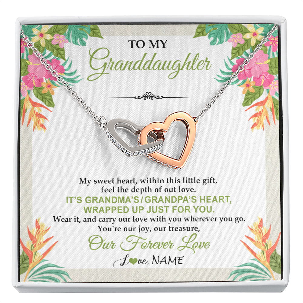 Personalized To My Granddaughter Necklace From Grandma Grandpa My Sweet Heart Birthday Gift For Granddaughter Christmas Customized Gift Box Message Card