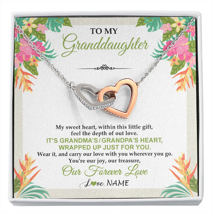 Personalized To My Granddaughter Necklace From Grandma Grandpa My Sweet Heart Birthday Gift For Granddaughter Christmas Customized Gift Box Message Card