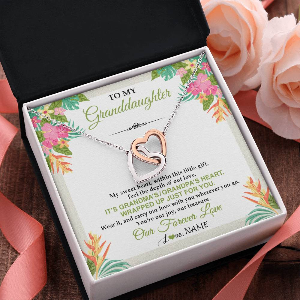 Personalized To My Granddaughter Necklace From Grandma Grandpa My Sweet Heart Birthday Gift For Granddaughter Christmas Customized Gift Box Message Card