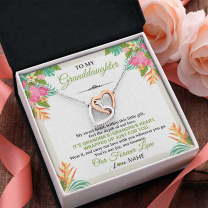 Personalized To My Granddaughter Necklace From Grandma Grandpa My Sweet Heart Birthday Gift For Granddaughter Christmas Customized Gift Box Message Card