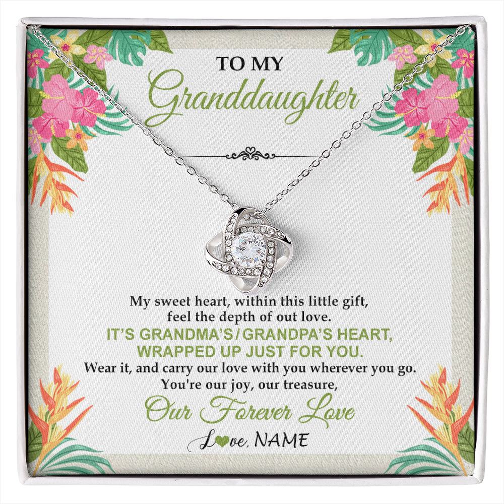 Personalized To My Granddaughter Necklace From Grandma Grandpa My Sweet Heart Birthday Gift For Granddaughter Christmas Customized Gift Box Message Card