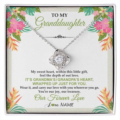 Personalized To My Granddaughter Necklace From Grandma Grandpa My Sweet Heart Birthday Gift For Granddaughter Christmas Customized Gift Box Message Card