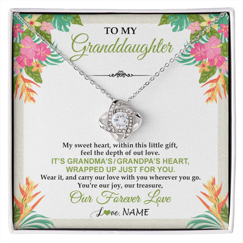Personalized To My Granddaughter Necklace From Grandma Grandpa My Sweet Heart Birthday Gift For Granddaughter Christmas Customized Gift Box Message Card