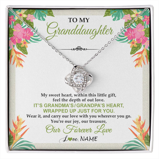 Personalized To My Granddaughter Necklace From Grandma Grandpa My Sweet Heart Birthday Gift For Granddaughter Christmas Customized Gift Box Message Card