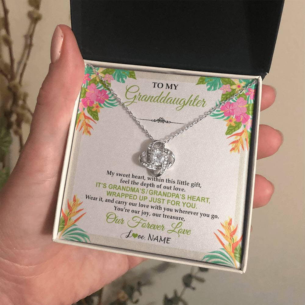Personalized To My Granddaughter Necklace From Grandma Grandpa My Sweet Heart Birthday Gift For Granddaughter Christmas Customized Gift Box Message Card