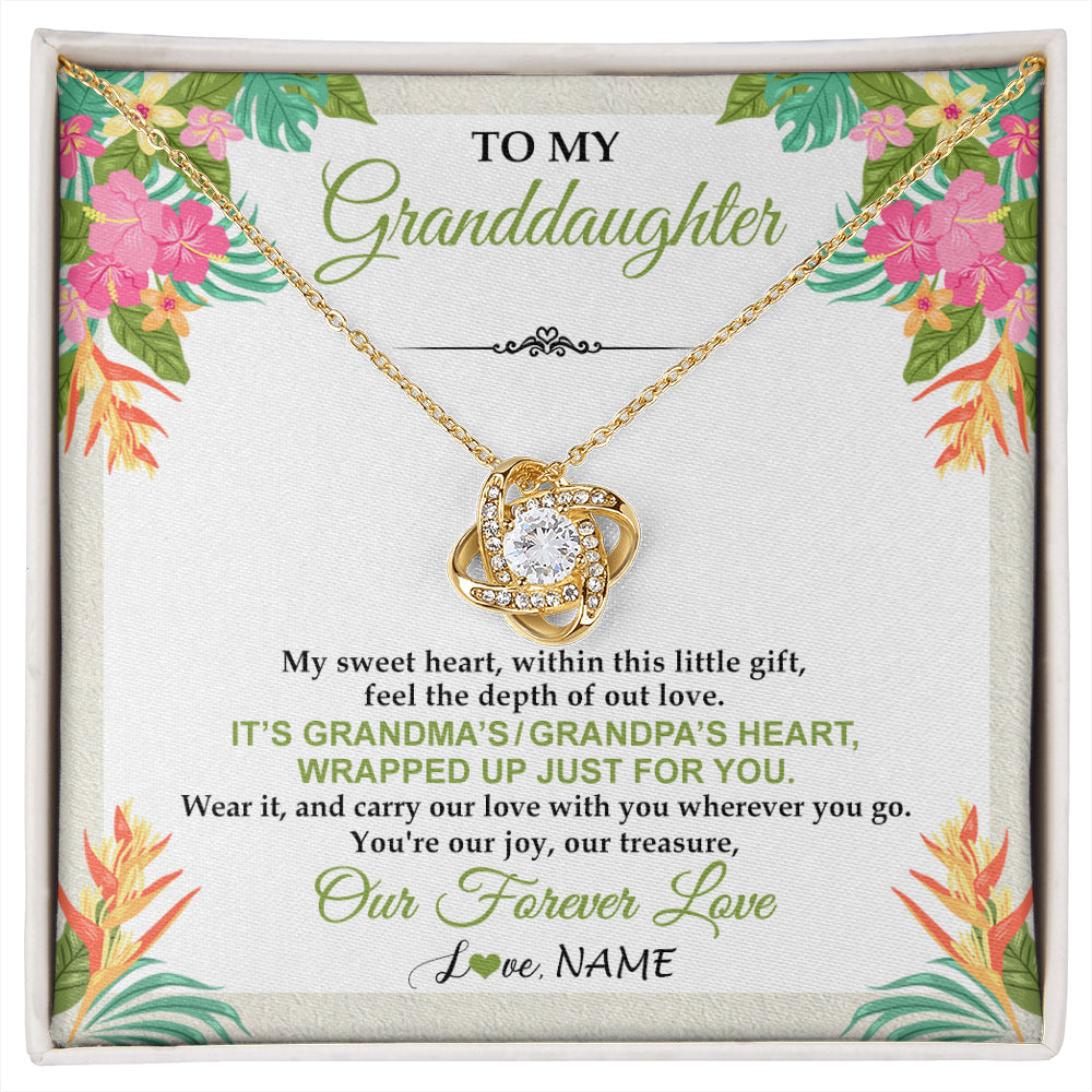 Personalized To My Granddaughter Necklace From Grandma Grandpa My Sweet Heart Birthday Gift For Granddaughter Christmas Customized Gift Box Message Card
