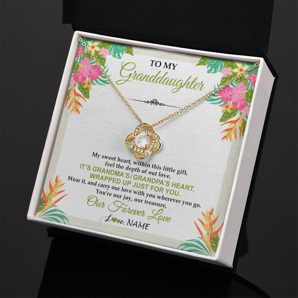 Personalized To My Granddaughter Necklace From Grandma Grandpa My Sweet Heart Birthday Gift For Granddaughter Christmas Customized Gift Box Message Card
