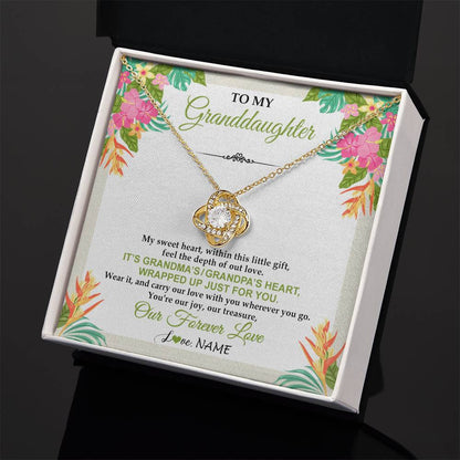 Personalized To My Granddaughter Necklace From Grandma Grandpa My Sweet Heart Birthday Gift For Granddaughter Christmas Customized Gift Box Message Card