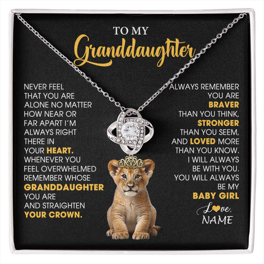 Personalized To My Granddaughter Necklace From Grandma Grandpa Never Feel You Are Alone Lion Birthday Gift Granddaughter Christmas Gift Box Message Card
