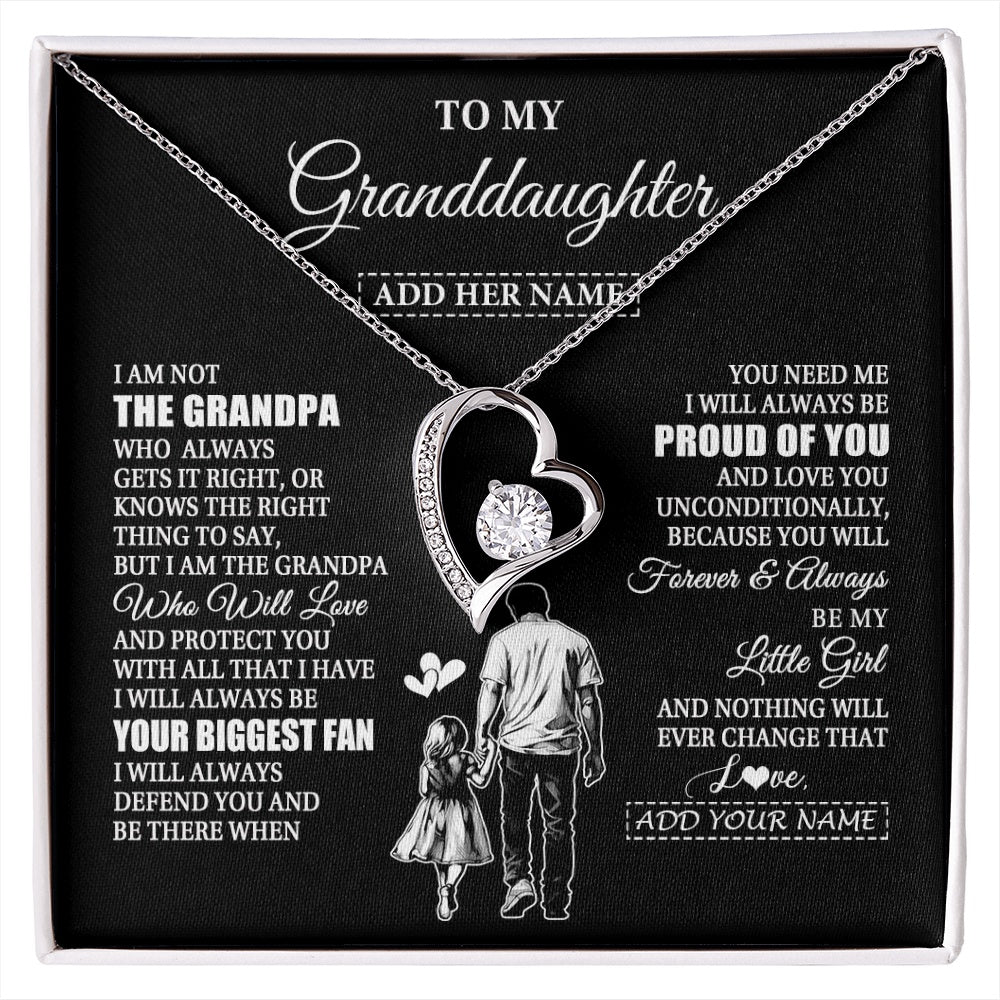 Personalized To My Granddaughter Necklace From Grandpa Biggest Fan Birthday Gifts For Granddaughter From Grandparents Christmas Custom Gift Box Message Card