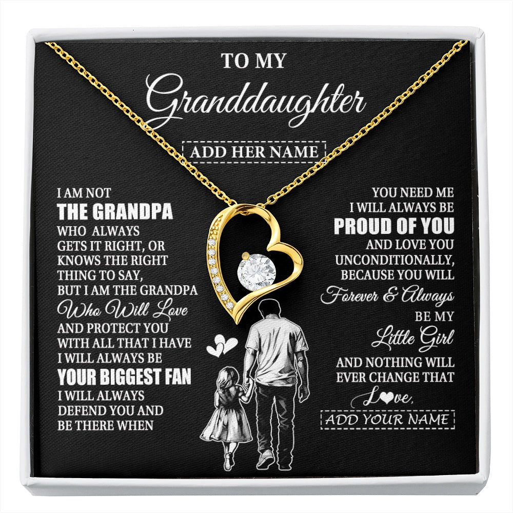 Personalized To My Granddaughter Necklace From Grandpa Biggest Fan Birthday Gifts For Granddaughter From Grandparents Christmas Custom Gift Box Message Card