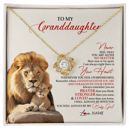 Personalized To My Granddaughter Necklace From Grandpa Nana Never Feel You Are Alone Lion Granddaughter Birthday Christmas Customized Message Card