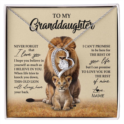 Personalized To My Granddaughter Necklace From Grandpa Papa Lion Never Forget That I Love You Granddaughter Jewelry Birthday Christmas Customized Message Card