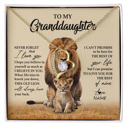 Personalized To My Granddaughter Necklace From Grandpa Papa Lion Never Forget That I Love You Granddaughter Jewelry Birthday Christmas Customized Message Card