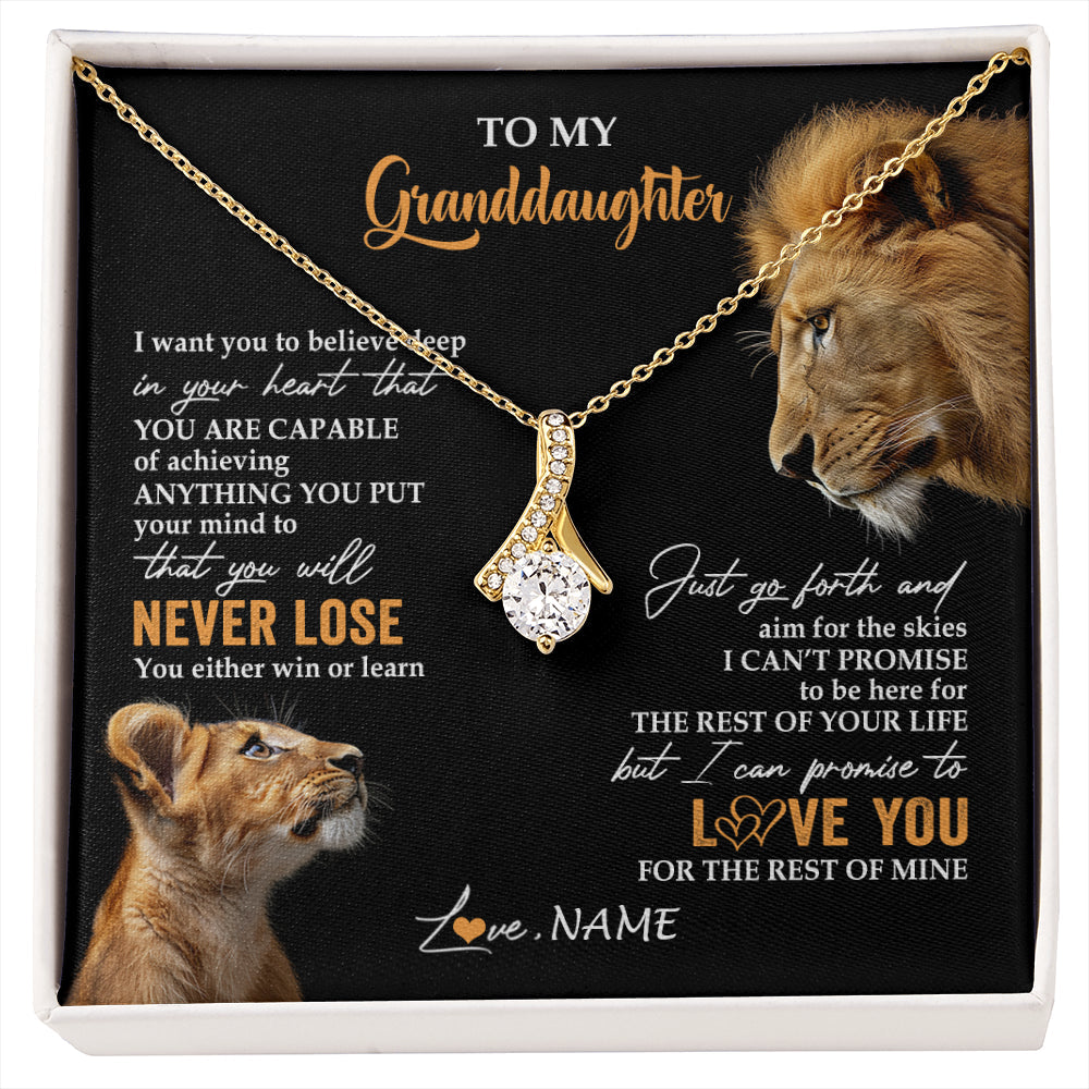 Personalized To My Granddaughter Necklace From Grandpa Papa You Will Never Lose Lion Granddaughter Birthday Gifts Graduation Christmas Gift Box Message Card