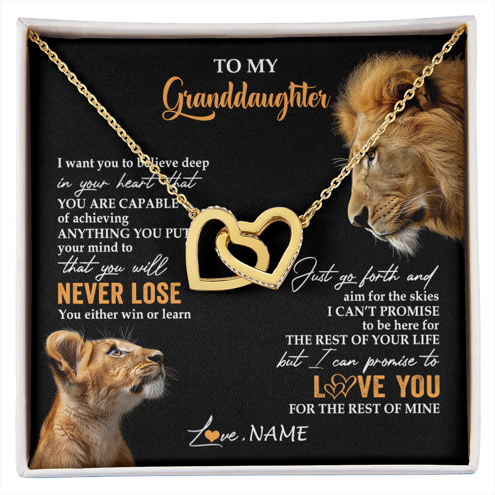 Personalized To My Granddaughter Necklace From Grandpa Papa You Will Never Lose Lion Granddaughter Birthday Gifts Graduation Christmas Gift Box Message Card