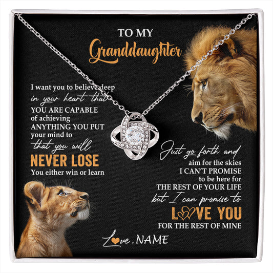 Personalized To My Granddaughter Necklace From Grandpa Papa You Will Never Lose Lion Granddaughter Birthday Gifts Graduation Christmas Gift Box Message Card