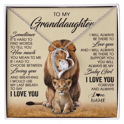 Personalized To My Granddaughter Necklace From Grandpa Sometimes It's Hard Lion Granddaughter Gift Birthday Jewelry Christmas Customized Gift Box Message Card