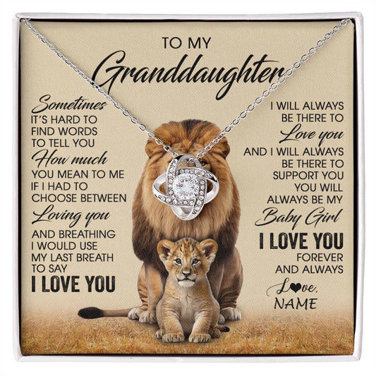Personalized To My Granddaughter Necklace From Grandpa Sometimes It's Hard Lion Granddaughter Gift Birthday Jewelry Christmas Customized Gift Box Message Card