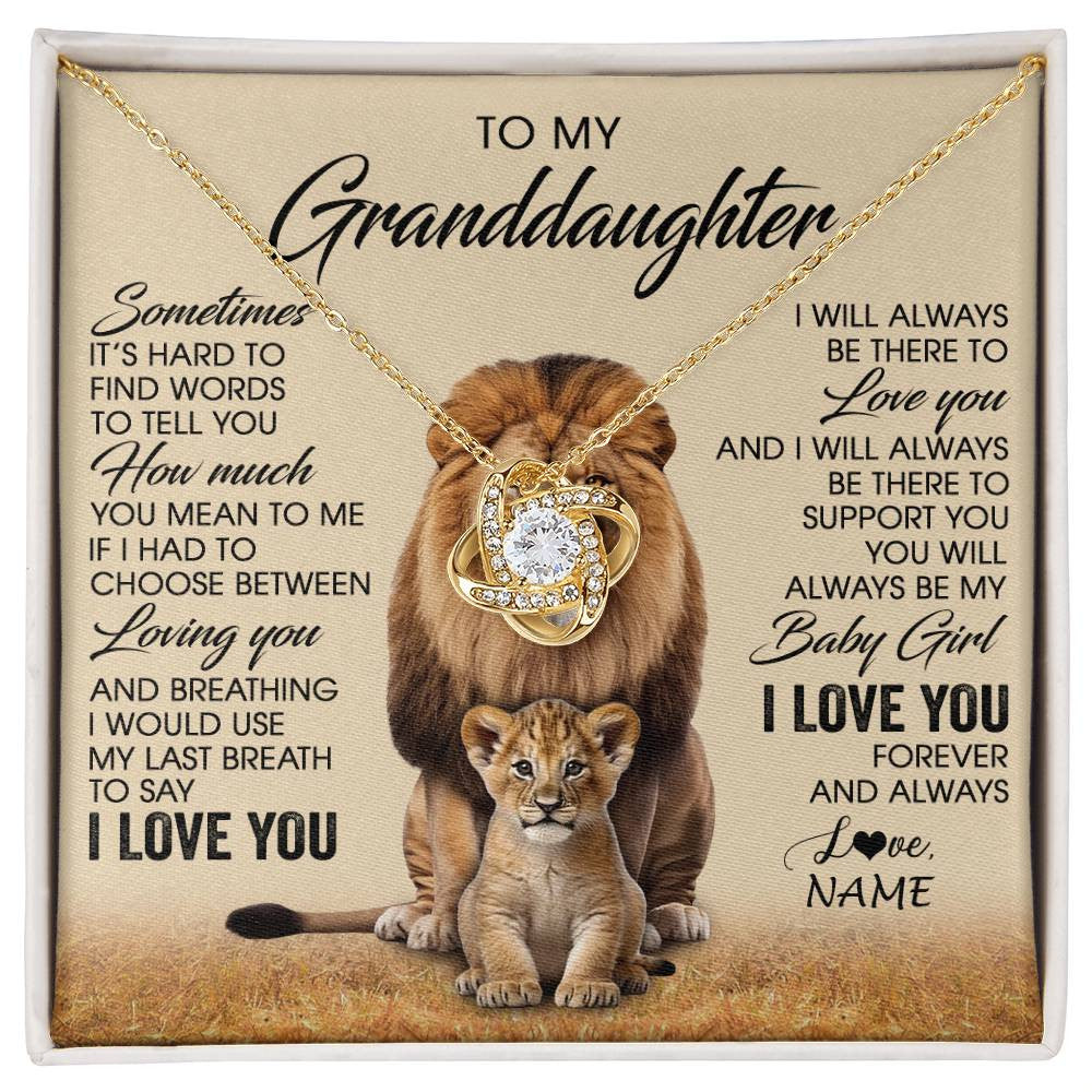 Personalized To My Granddaughter Necklace From Grandpa Sometimes It's Hard Lion Granddaughter Gift Birthday Jewelry Christmas Customized Gift Box Message Card