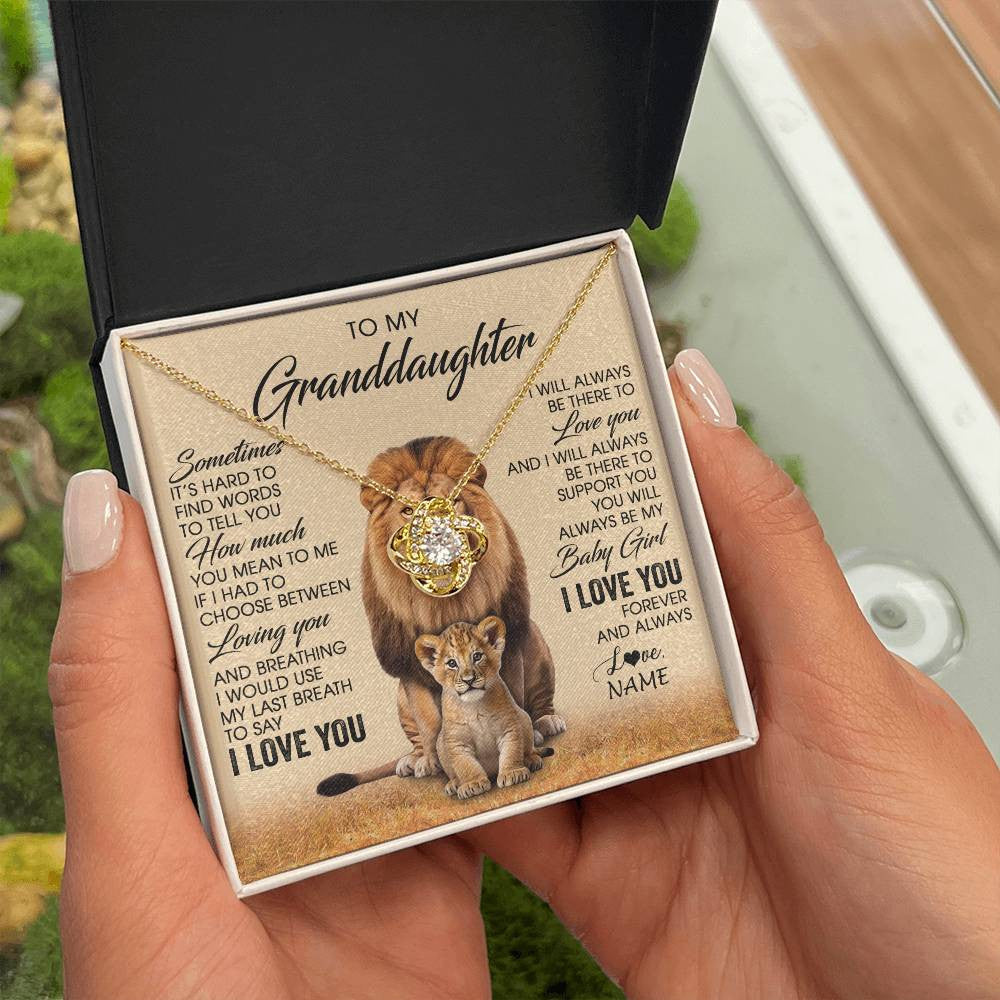 Personalized To My Granddaughter Necklace From Grandpa Sometimes It's Hard Lion Granddaughter Gift Birthday Jewelry Christmas Customized Gift Box Message Card
