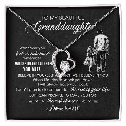 Personalized To My Granddaughter Necklace From Papa Grandpa Whenever You Feel Overwhelmed Granddaughter Jewelry Birthday Christmas Customized Message Card