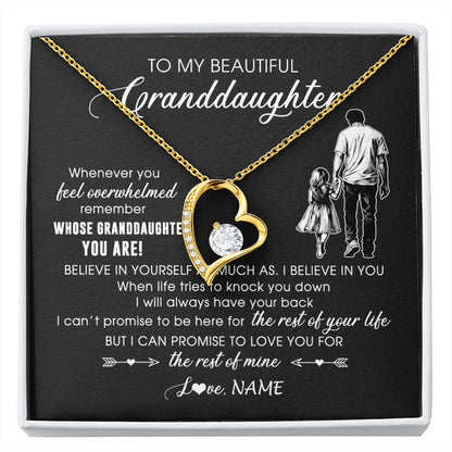 Personalized To My Granddaughter Necklace From Papa Grandpa Whenever You Feel Overwhelmed Granddaughter Jewelry Birthday Christmas Customized Message Card