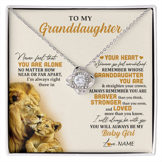 Personalized To My Granddaughter Necklace From Papa Lion Never Feel That You Are Alone Great Granddaughter Birthday Christmas Customized Gift Box Message Card