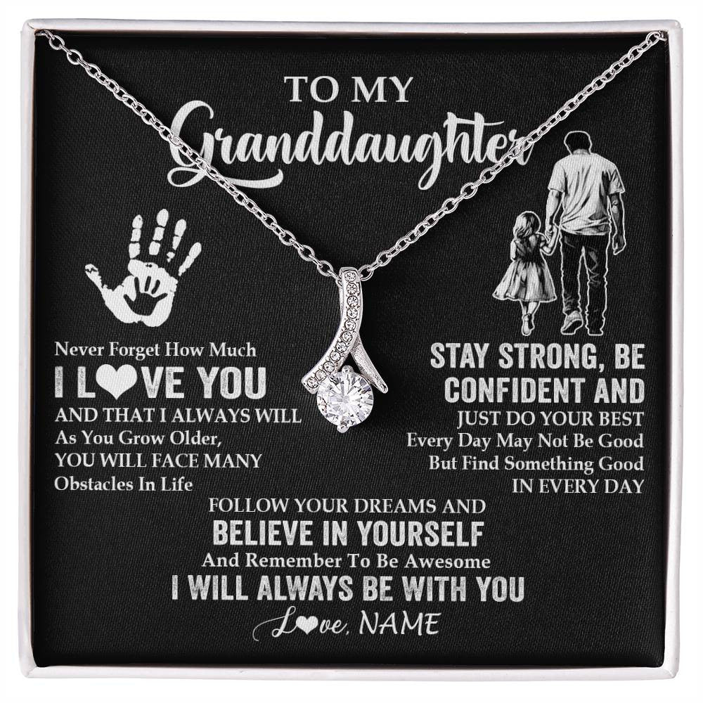 Personalized To My Granddaughter Necklace I Love You Forever From Grandpa Granddaughter Birthday Gifts Christmas Graduation Customized Gift Box Message Card
