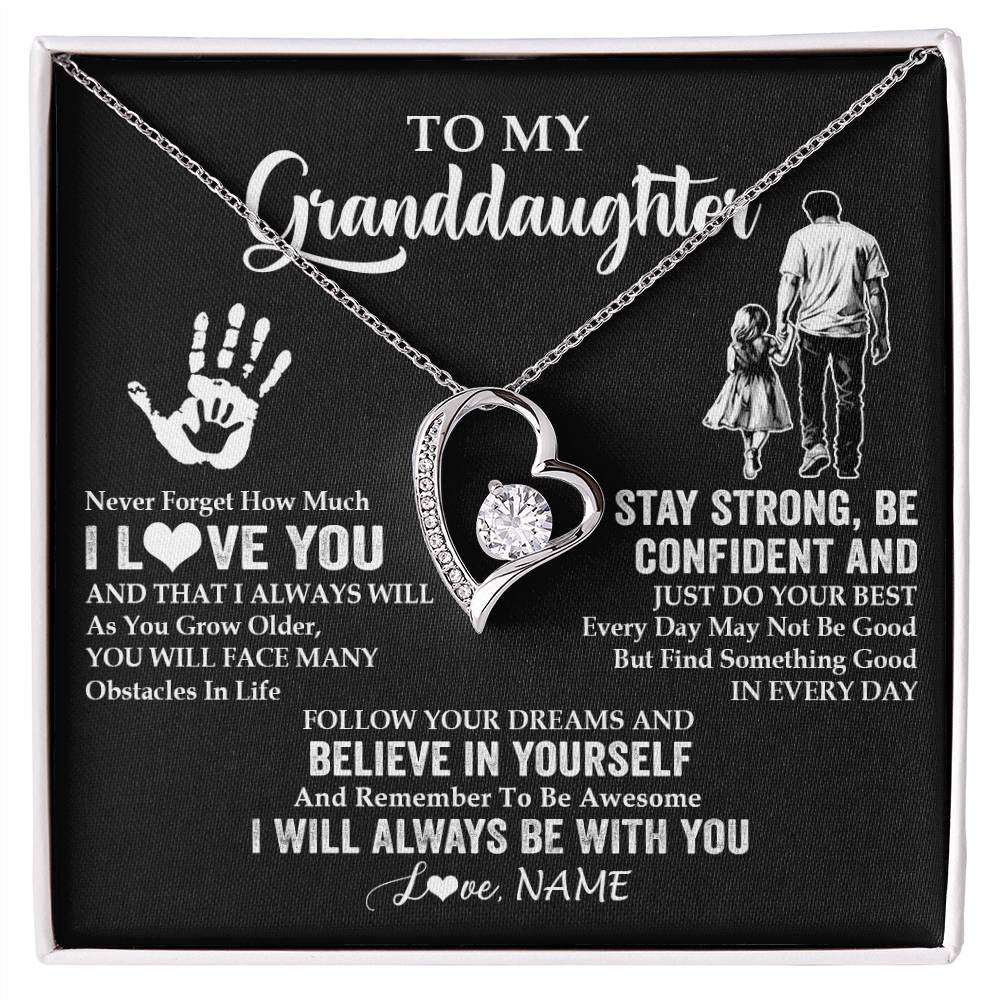 Personalized To My Granddaughter Necklace I Love You Forever From Grandpa Granddaughter Birthday Gifts Christmas Graduation Customized Gift Box Message Card