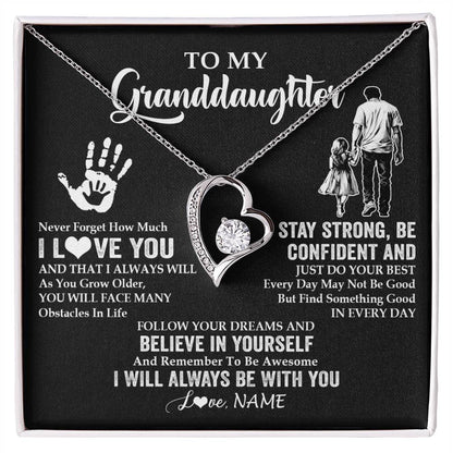 Personalized To My Granddaughter Necklace I Love You Forever From Grandpa Granddaughter Birthday Gifts Christmas Graduation Customized Gift Box Message Card