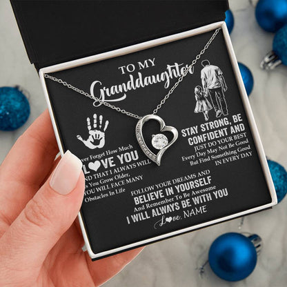 Personalized To My Granddaughter Necklace I Love You Forever From Grandpa Granddaughter Birthday Gifts Christmas Graduation Customized Gift Box Message Card