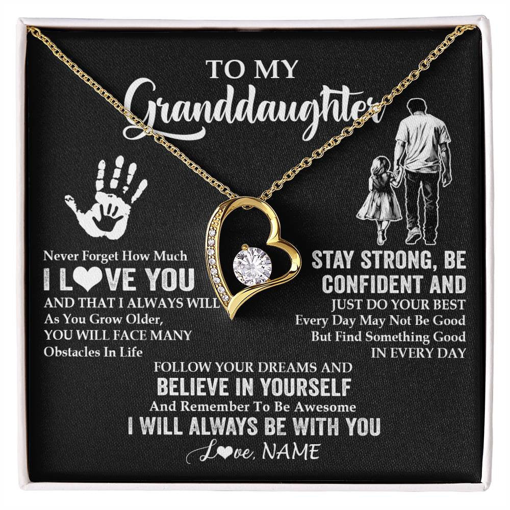 Personalized To My Granddaughter Necklace I Love You Forever From Grandpa Granddaughter Birthday Gifts Christmas Graduation Customized Gift Box Message Card