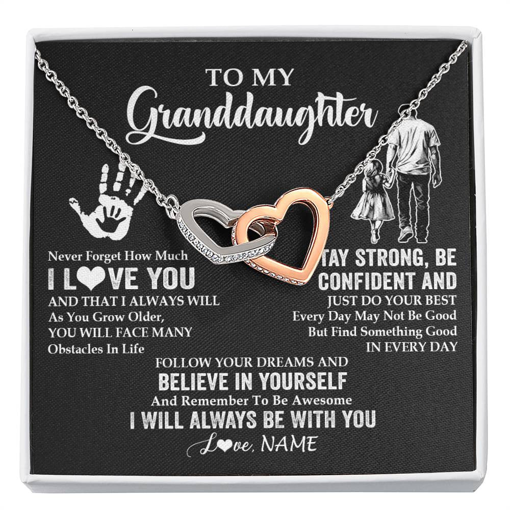 Personalized To My Granddaughter Necklace I Love You Forever From Grandpa Granddaughter Birthday Gifts Christmas Graduation Customized Gift Box Message Card