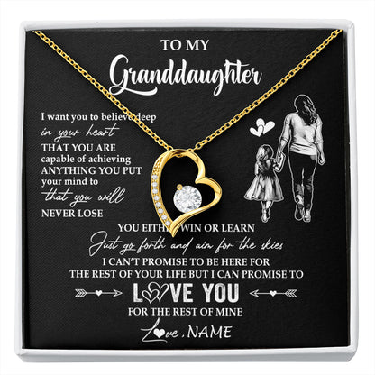 Personalized To My Granddaughter Necklace You Will Never Lose From Grandma Gigi Granddaughter Birthday Gifts Christmas Customized Gift Box Message Card