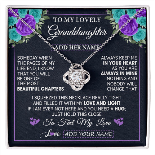 Personalized To My Lovely Granddaughter Necklace Gift From Granparents Feel My Love Granddaughter Birthday Mother's Day Christmas Gift Box Message Card