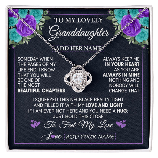 Personalized To My Lovely Granddaughter Necklace Gift From Granparents Feel My Love Granddaughter Birthday Mother's Day Christmas Gift Box Message Card